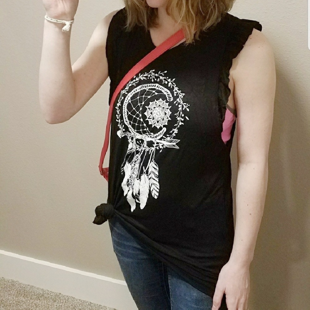 Last 1💕Medium!Boho Dreamcatcher Ruffle Tank Tunic